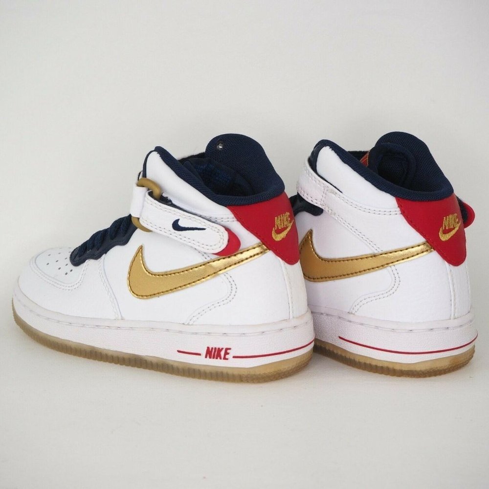 Nike Air Force 1 Mid PS Boys Shoes White USA - Picture 9 of 11